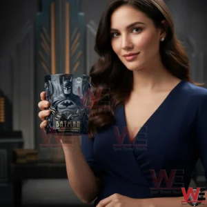 Batman Gotham Noir The Animated Series Collector Edition Glass 3 Woman holding a batman animated series collector edition glass in a refined interior setting!
