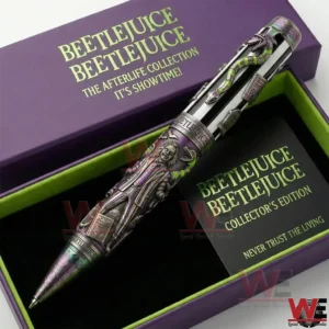Beetlejuice themed collector pen displayed in a purple box!