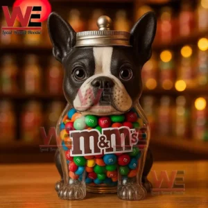 Boston Terrier M&M Candy Jar