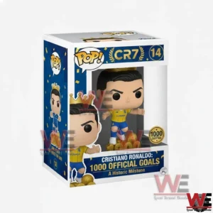A football collectible figure in display packaging with a crown design milestone theme and vibrant colors emphasizing an iconic scoring record!