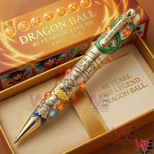 Dragon Ball 40Th Anniversary 1986-2026 Pen 5 A Dragon Ball anniversary collectible pen and presentation box displayed together highlighting forty years celebration and detailed fantasy artwork!