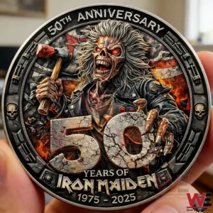 Iron Maiden fifty year anniversary coin with Eddie character!