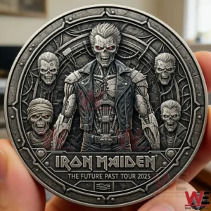 Iron Maiden collector coin showing multiple Eddie figures!