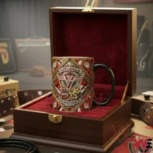 Eddie Van Halen collector mug displayed in a wooden presentation box!