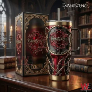 Evanescence Bring Me To Life tumbler with ornate gothic design and matching display box!
