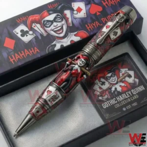 Harley Quinn themed collector pen presented in a decorative box with gothic artwork!