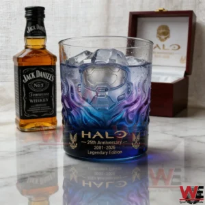 A Halo themed collector glass displayed on a table with a premium look!