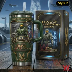 Halo UNSC collector tumbler and box on table!