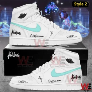 White high top shoes with mint logo and custom name!