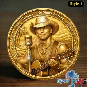 Kenny Chesney Noshoes Nation Gold Commemorative Coin 5 Gold commemorative coin with Kenny Chesney playing guitar!