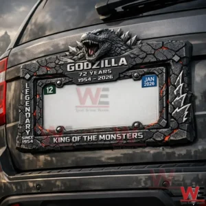 King Of Monster Godzilla 72nd Anniversary Car License Plate Frame