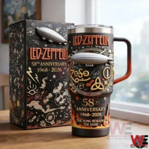 Led Zeppelin anniversary tumbler with decorative artwork and display box!