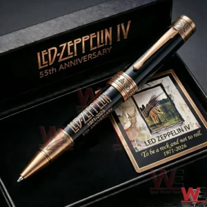 Rock music themed metal pen presented in an elegant display box with classic design elements!