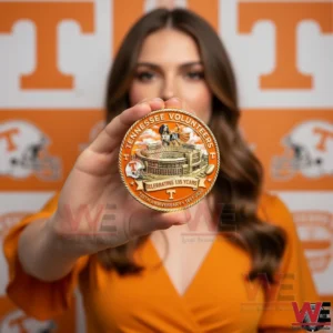 Person holding a Tennessee Volunteers 135 year commemorative coin!
