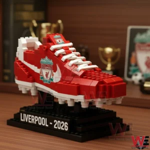 Liverpool 2026 Soccer & Football Boots Building Blocks Set 5 This image presents a Liverpool collectible football boot model showcased as a decorative display piece celebrating achievement pride and club heritage!