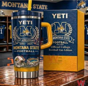 Yeti Montana State Football tumbler with team logo and collector box!