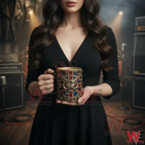 Woman holding a Motorhead collector mug!