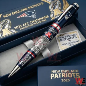 New England Patriots commemorative pen in a blue presentation box with AFC championship design!