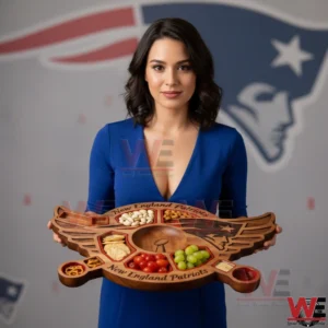 New England Patriots Premium Wooden Charcuterie Board