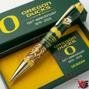 Oregon Ducks anniversary pen displayed in a green and gold presentation box!