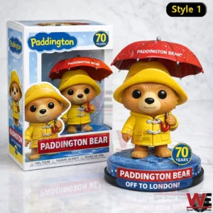 Paddington Bear anniversary figure with umbrella and display box!