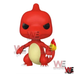 Red fire reptile vinyl figure with an intense face and flame tail on a clean background!