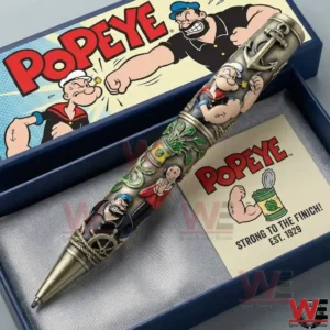 Collectible sailor themed pen with engraved characters placed in a display box!
