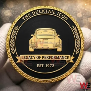 Porsche commemorative coin back with classic car design!