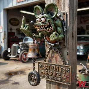 RAT FINK Garage Enter if You Dare Wall Mounted Doorbell