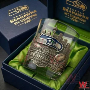 Seattle Seahawks NFC champions glass in a premium gift box!