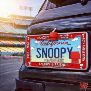 Snoopy vs. The Red Baron 60th Anniversary Car License Plate Frame