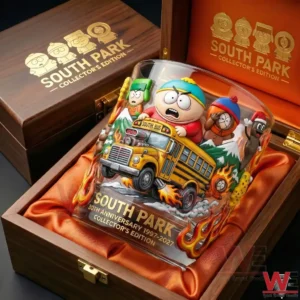 South Park anniversary collector glass inside a wooden display box!
