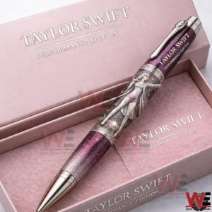 Taylor Swift performance edition metal pen displayed inside a pink presentation box with elegant design!