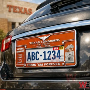 Texas Longhorns 120th Anniversary Car License Plate Frame