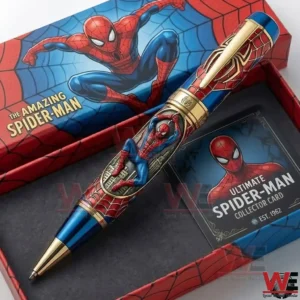 Superhero themed pen in a decorative gift box!