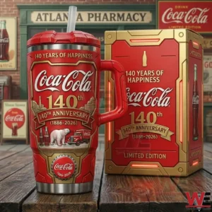 Coca Cola 140th anniversary steel tumbler with limited edition box!