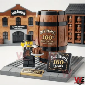 Jack Daniels 160th anniversary display set with barrel and character figure!