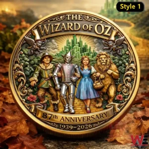 Wizard of Oz commemorative coin with Dorothy Tin Man Scarecrow Lion and Emerald City artwork!
