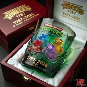 Collectible themed glass displayed inside a premium wooden presentation box!