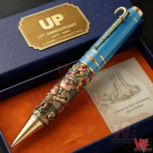 Up themed commemorative pen displayed in a luxury gift box with detailed character design and adventurous mood!