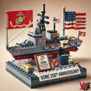 Brick model naval ship honoring the United States Marine Corps anniversary!