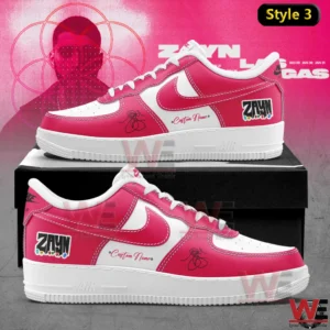 Pink and white sneakers with Zayn Malik signature and custom name!