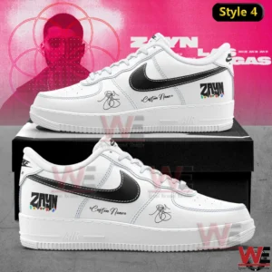 White sneakers with black swoosh Zayn Malik signature and custom name!