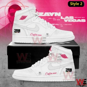All white custom high top sneaker inspired by Zayn Malik with custom name!