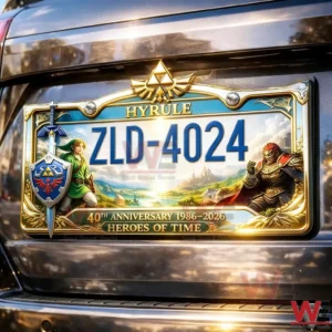 Zelda Hyrule Heroes of Time 40th Anniversary Edition Car License Plate Frame