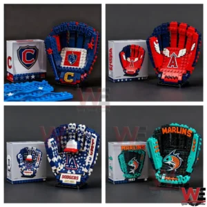 2026 New MLB Baseball Team Glove Building Blocks 12 MLB baseball glove building block models in various team colors!
