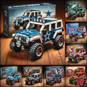 Cowboys off road vehicle building block set with branded box!