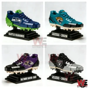 Seattle Seahawks and Jacksonville Jaguars building block shoes!