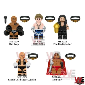 Wrestling building block figure collection with multiple iconic characters and accessories!
