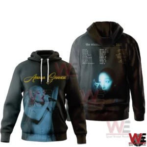 Ariana Grande The Eternal Sunshine Tour 3D Shirt 8 Pullover hoodie with Ariana Grande singing image and tour inspired back design!
